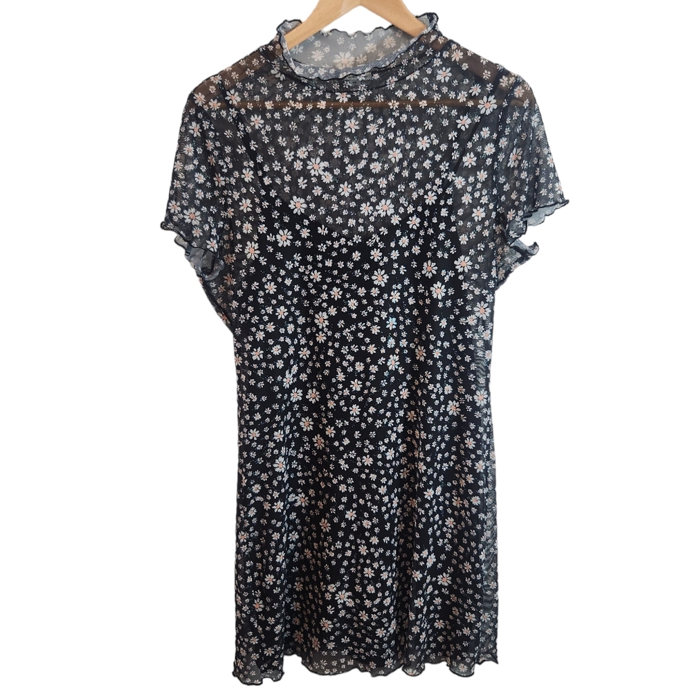 Love Fire Floral Sheer Lined Mini Dress Romantic Cottagecore Party Sundress